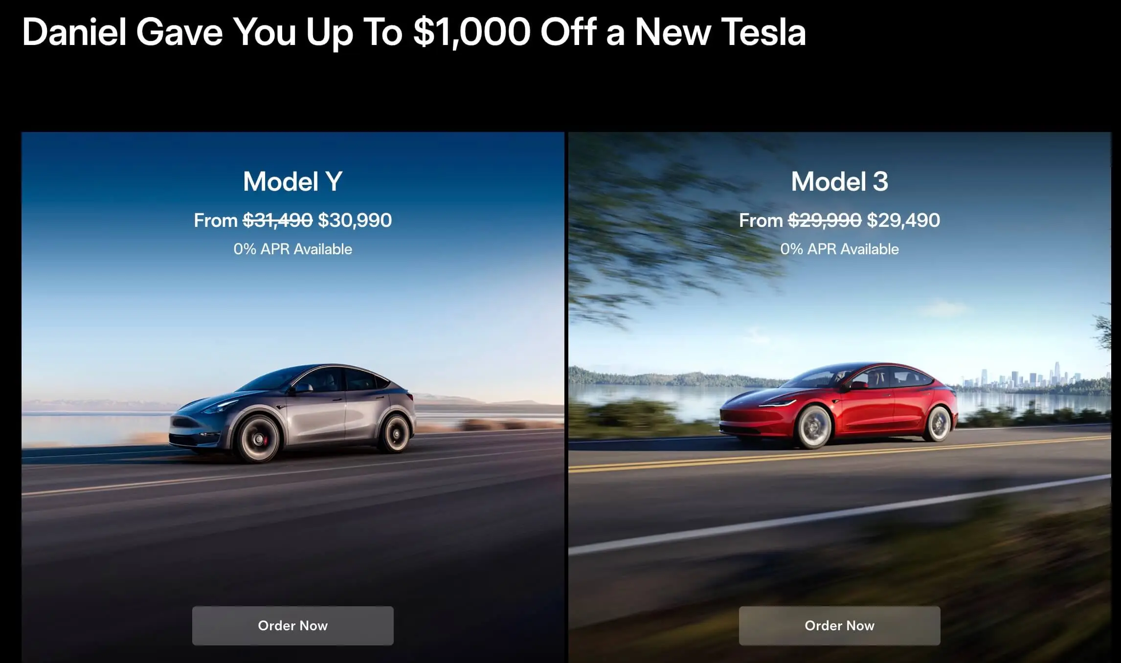 Tesla Referral Program Screenshot